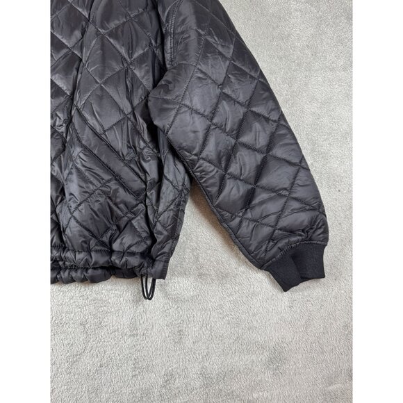 Zara Womens Quilted Black Warm Packable Full Zip Jacket With Stretch Cuffs & Dra - Picture 3 of 9